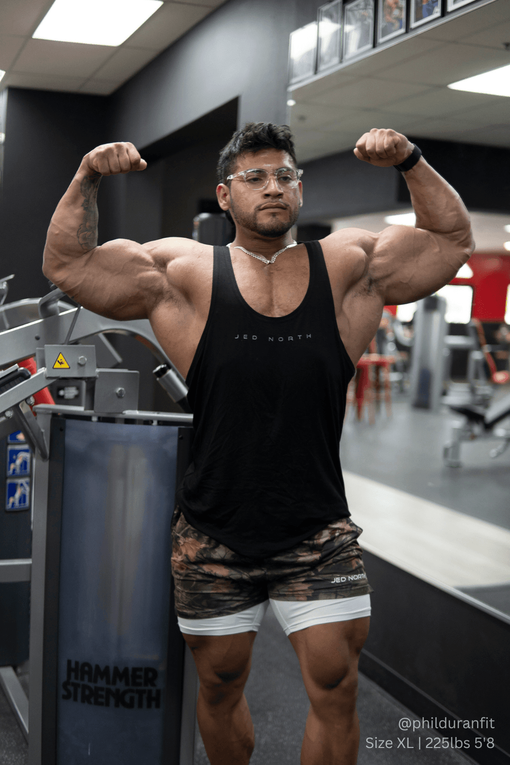 Jed North Klassischer Bodybuilding-Racerback-Stringer – Premium Schwarz