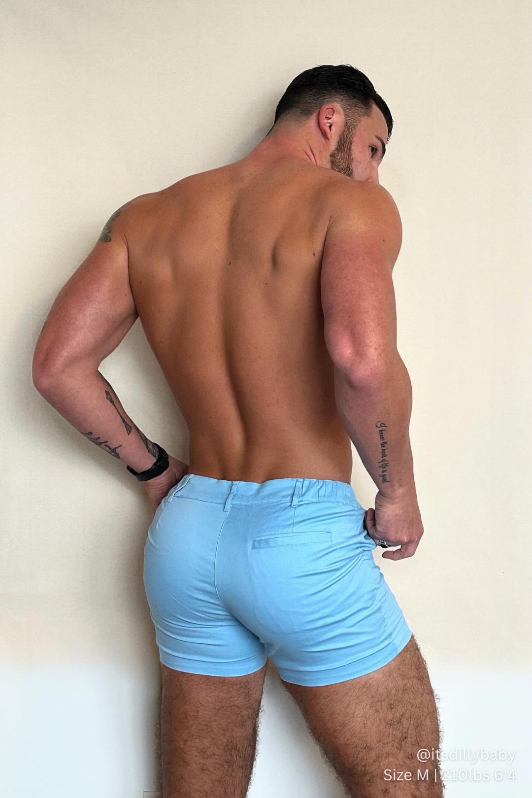 Muscle-fit Men's 4'' Stretchy Chino Shorts - Light Blue