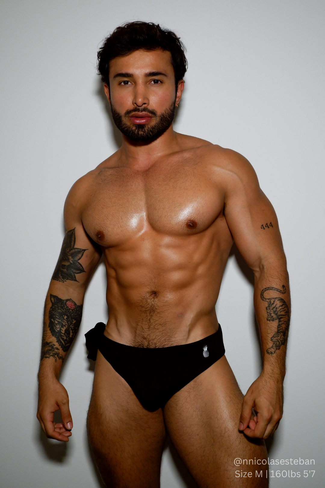 Badehose mit seitlichen Bindebändern – Obsidian