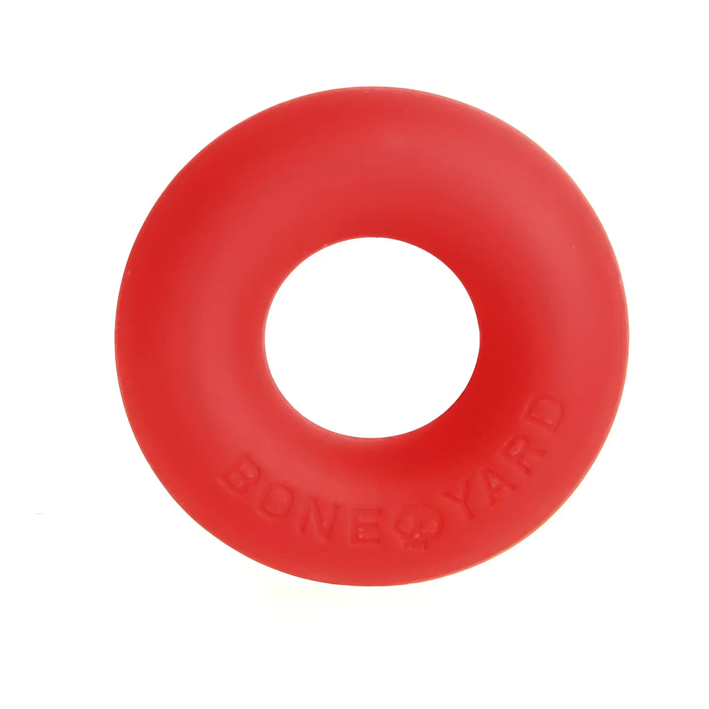 Red ultimate silicone ring made of flexible silicone with bone yard embossed on its surface