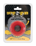 Red silicone cock ring 2 inch diameter with skull design packaging and bone yard branding ultimate silicone ring red