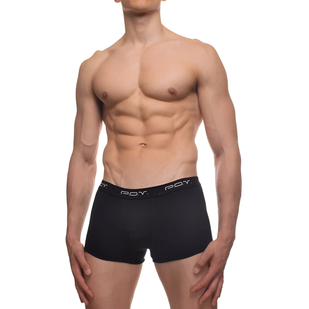 Black p.o.y. 3-pack boxer brief in 100% cotton showing a soft comfortable fit and breathable fabric