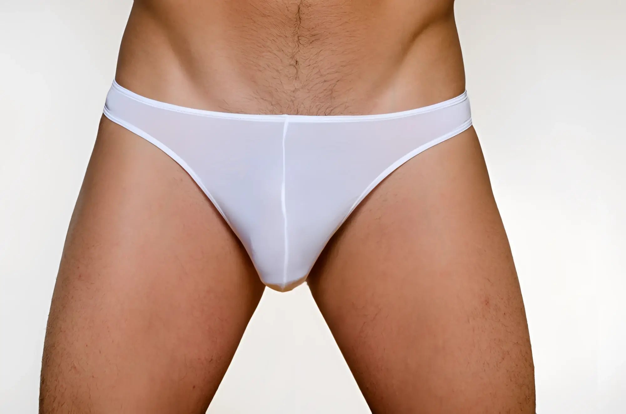 White sheer mesh briefs showing the back side from the 3 pack pride metro thong collection