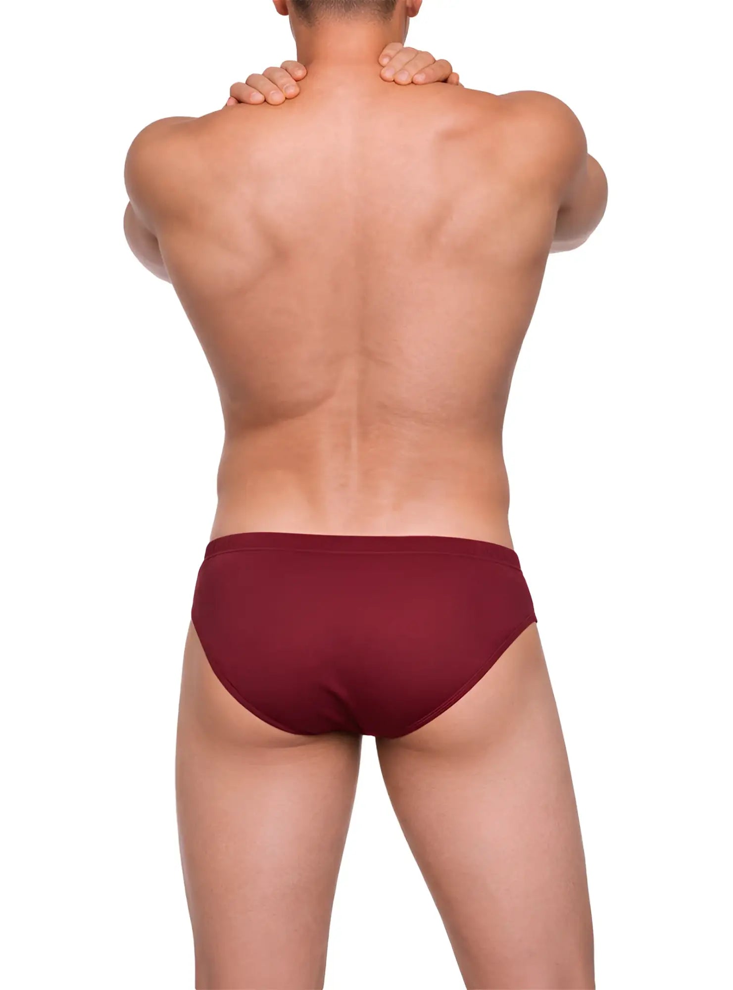 Undergear contour basic brief in sleek solid maroon with smooth fabric finish for comfortable everyday wear