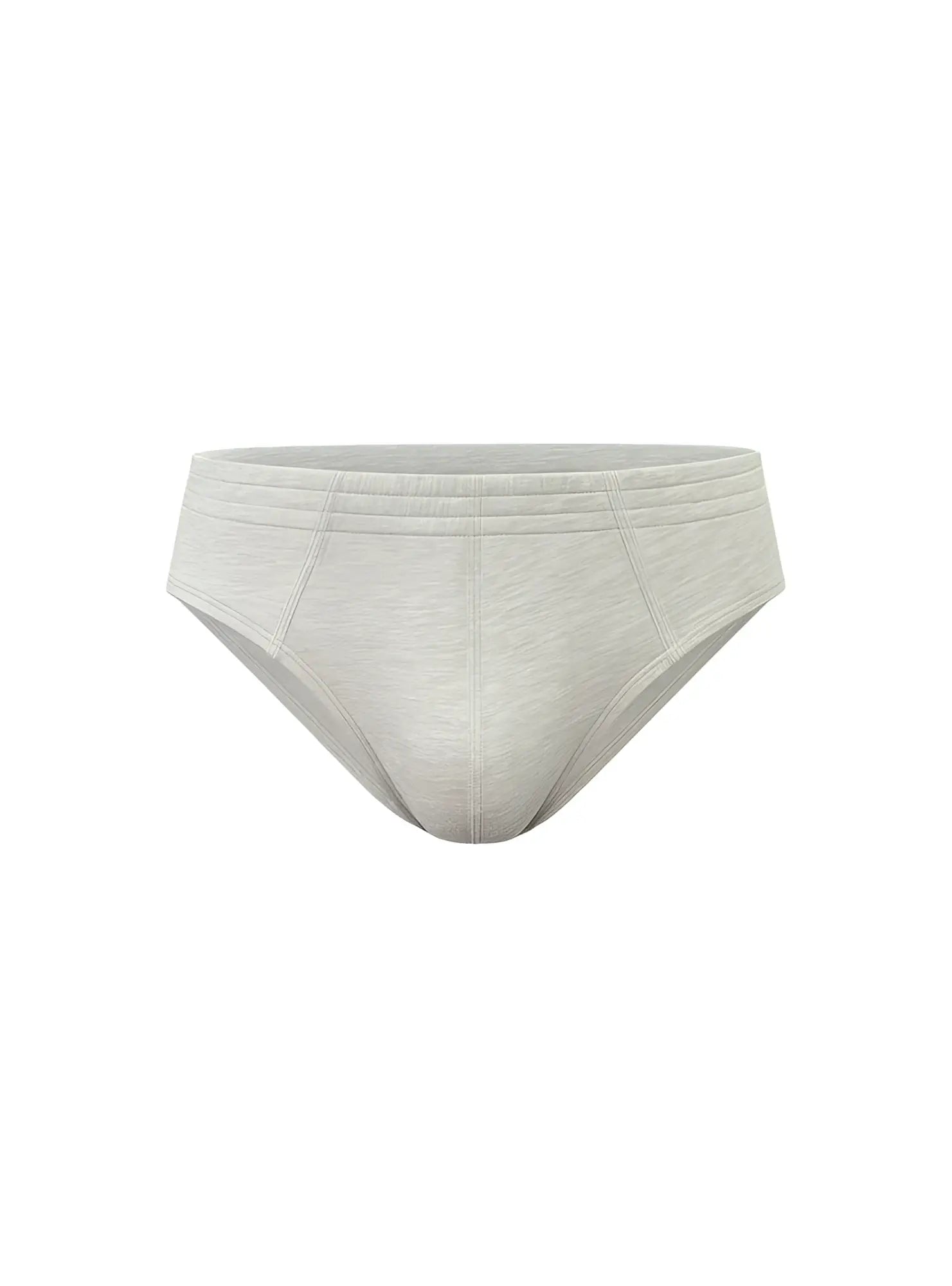 Essential cotton brief in light gray heathered seamless cotton fabric for comfortable everyday wear