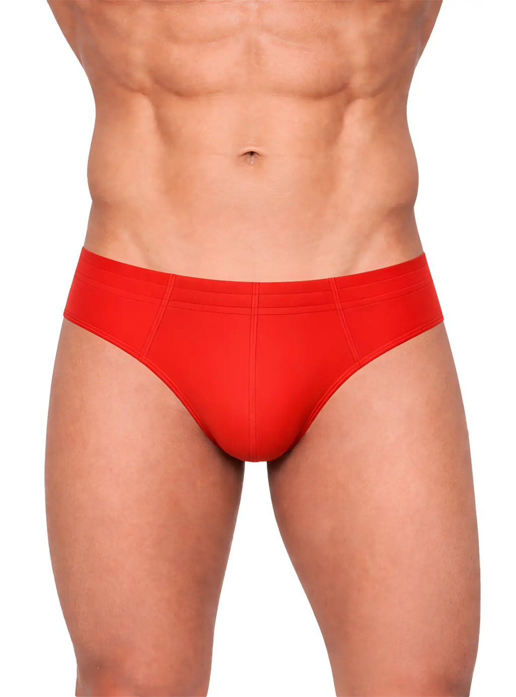 Red essential cotton brief with smooth form fitting design in soft breathable cotton fabric