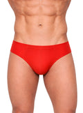Red essential cotton brief with smooth form fitting design in soft breathable cotton fabric