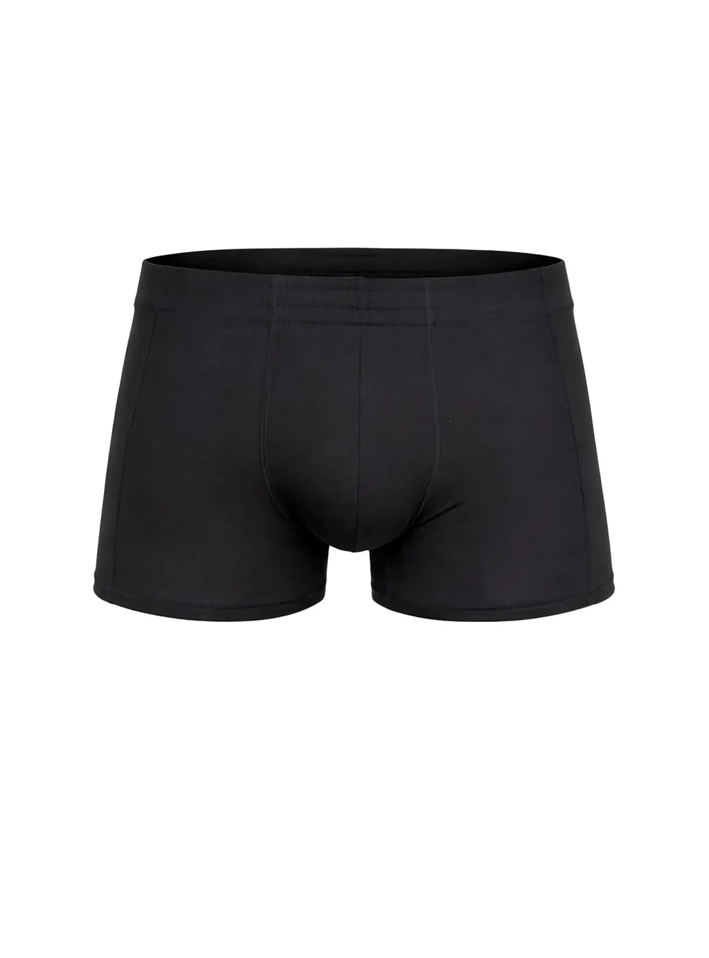 Essential trunk black men’s boxer briefs with smooth form-fitting design and elastic waistband front view