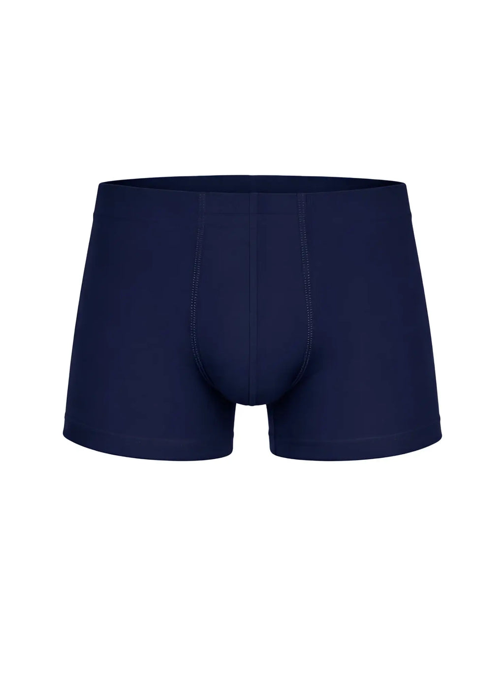 Navy blue cotton essential trunk briefs with smooth seamless design and reinforced stitching