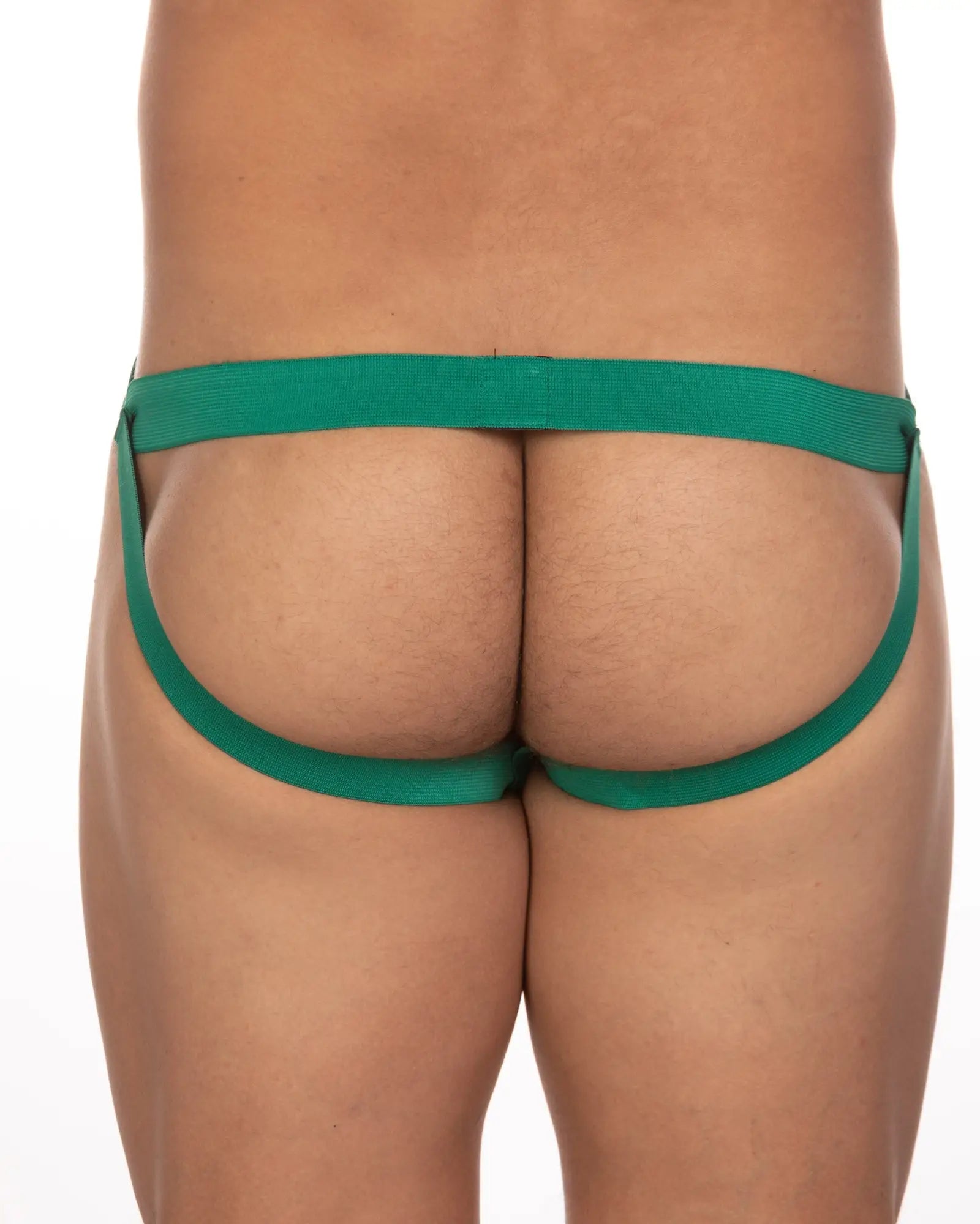 Green undergear fizx mark solid knit jockstrap briefs with wide waistband and side straps in knit fabric