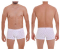 White boxer briefs unico 22110100101 naviero trunks with subtle black anchor pattern in color 29-white