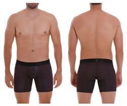 Black unico 22110100203 astros boxer briefs with subtle light-colored dot pattern and solid black waistband