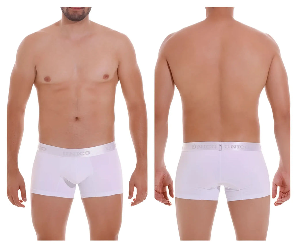 White unico 22120100101 cristalino a22 seamless boxer briefs with elastic waistband in smooth fabric