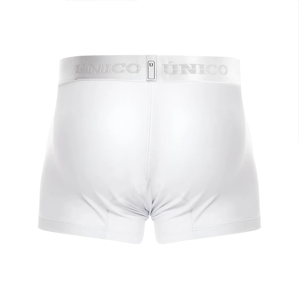 White unico 22120100101 cristalino a22 trunks boxer briefs with subtle silver logo on waistband