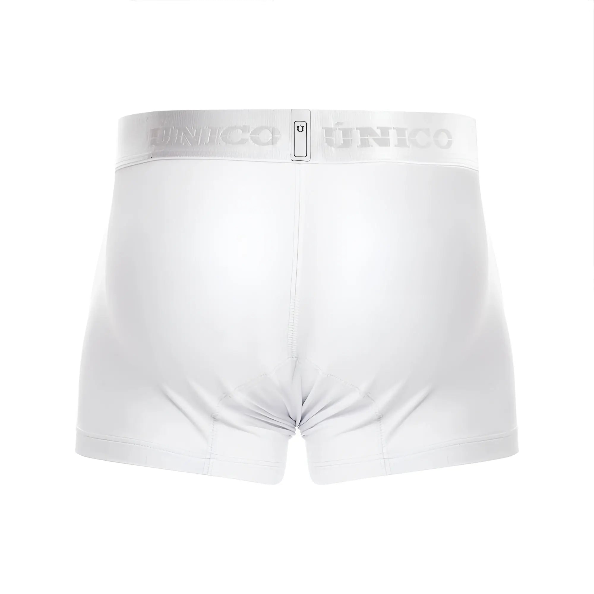 White unico 22120100101 cristalino a22 trunks boxer briefs with subtle silver logo on waistband