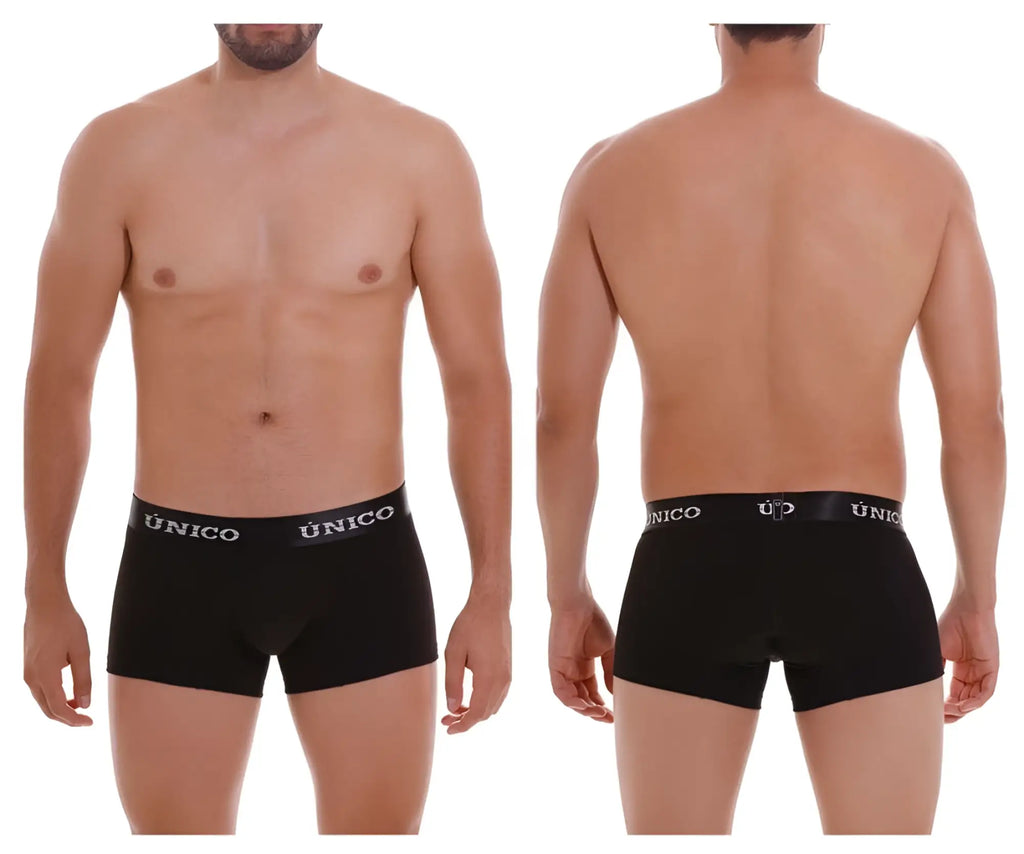 Black unico men’s briefs with a white logo waistband in color 99 black for comfortable everyday wear