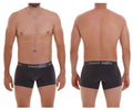 Black unico men’s briefs with gray elastic waistband featuring blanco brand name in white lettering
