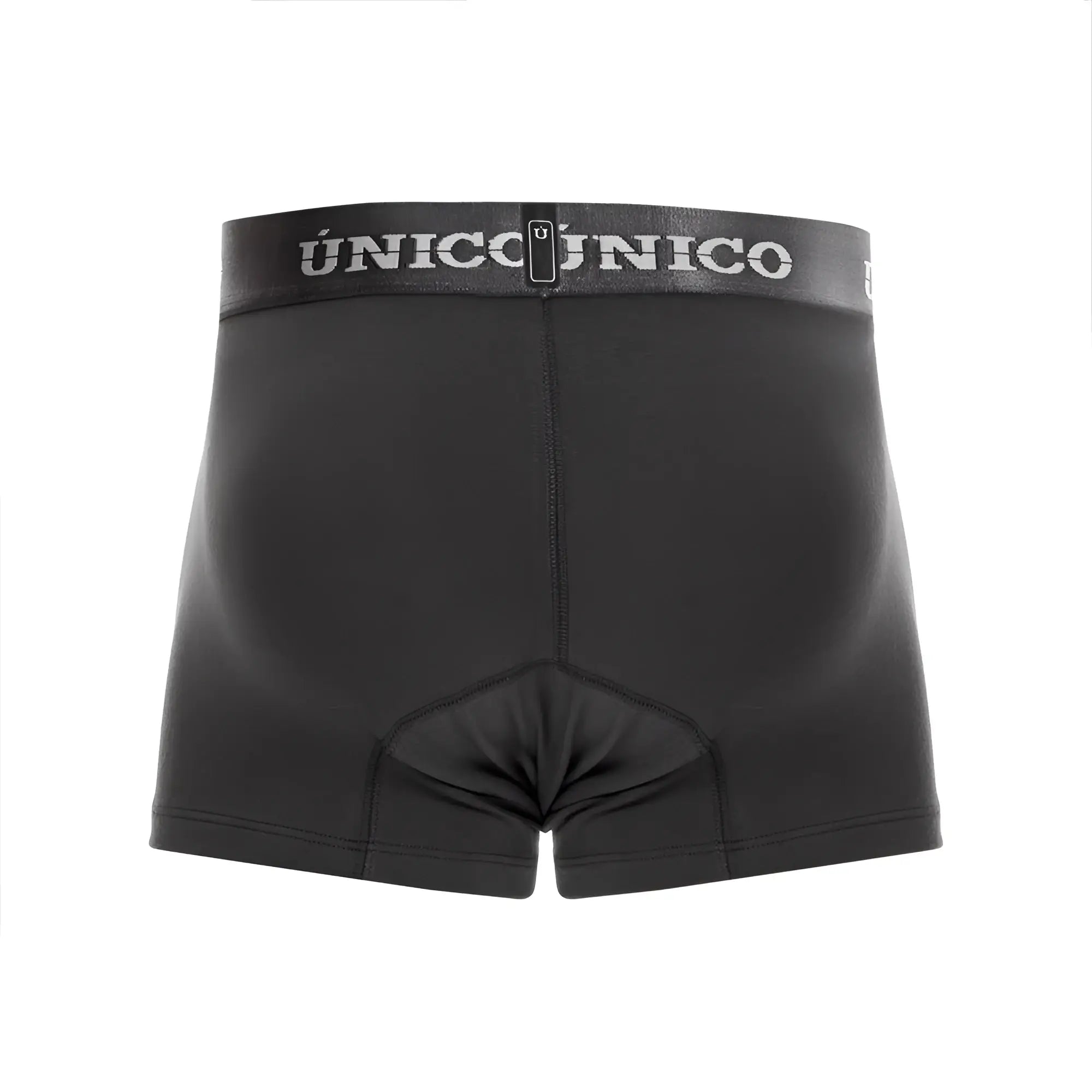 Black unico 22120100104 asfalto a22 trunks with padded crotch design and branded waistband in dark gray color