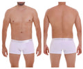 White mens boxer briefs unico 22120100105 cristalino m22 trunks with subtle diego elastic waistband in white