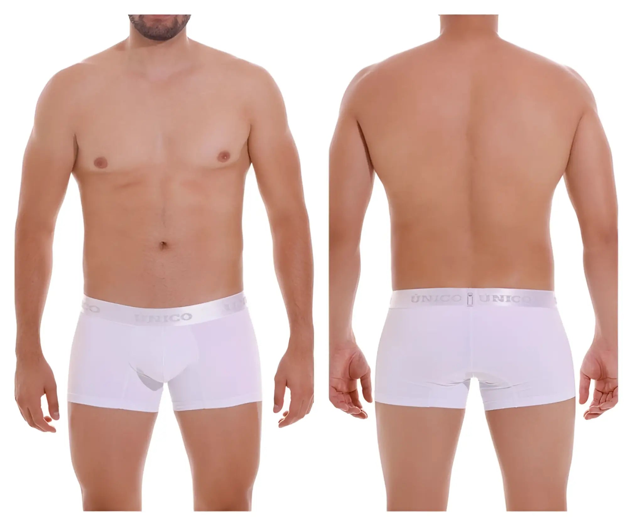 White mens boxer briefs unico 22120100105 cristalino m22 trunks with subtle diego elastic waistband in white