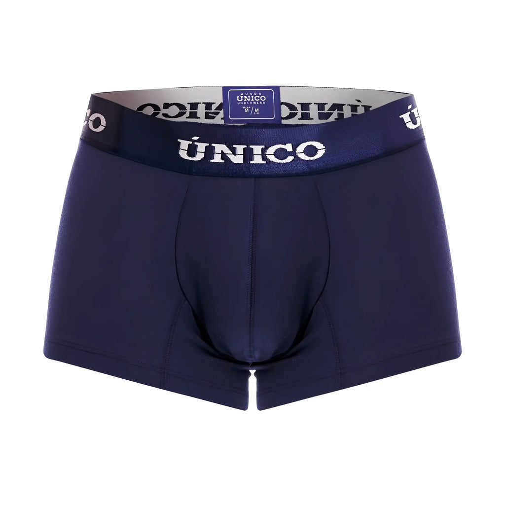 Navy blue unico 22120100106 profundo m22 men’s briefs with matching elastic waistband and white brand lettering