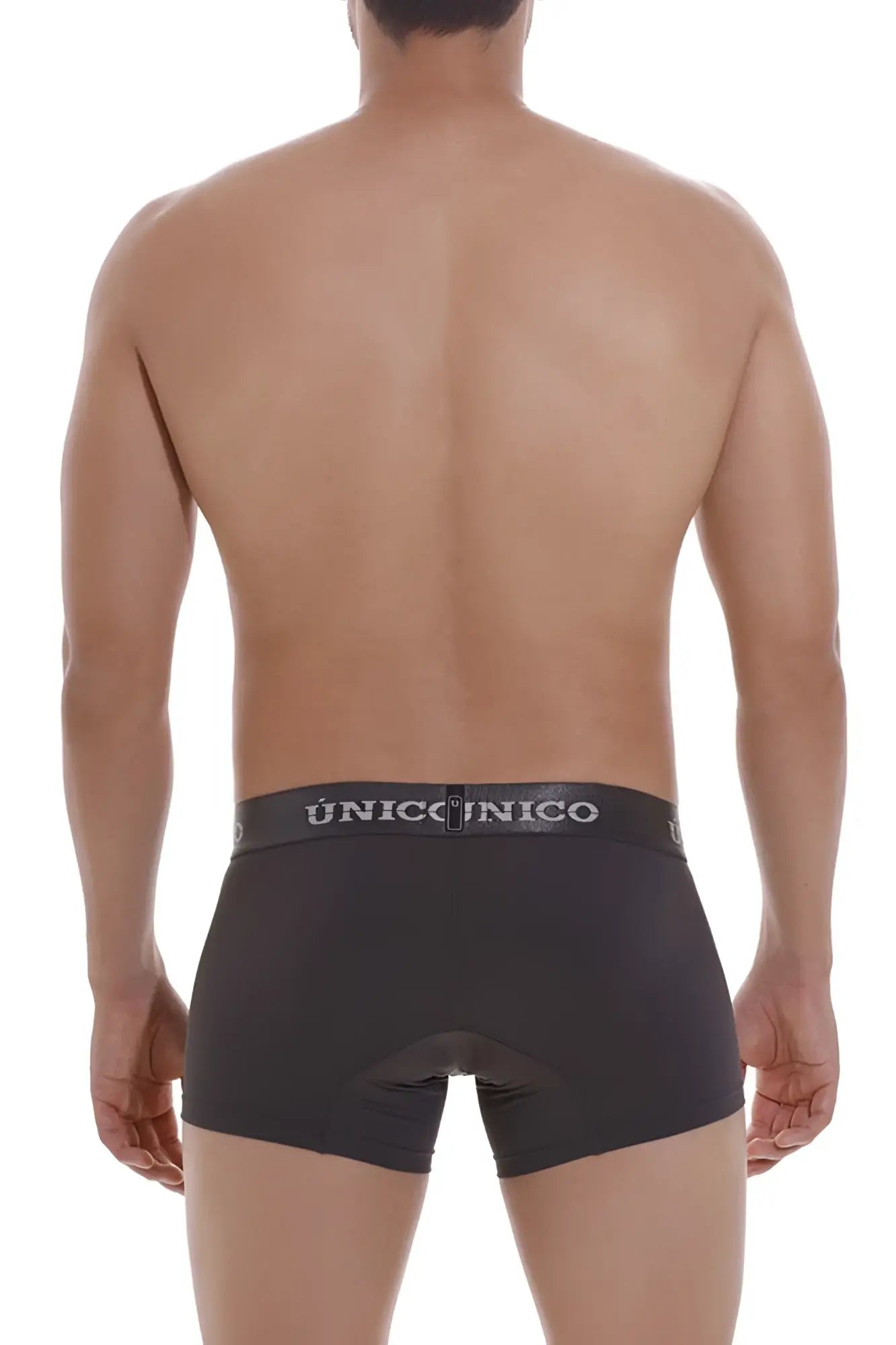 Black unicorno asfalto trunks in dark gray with a subtle textured waistband for comfortable daily wear
