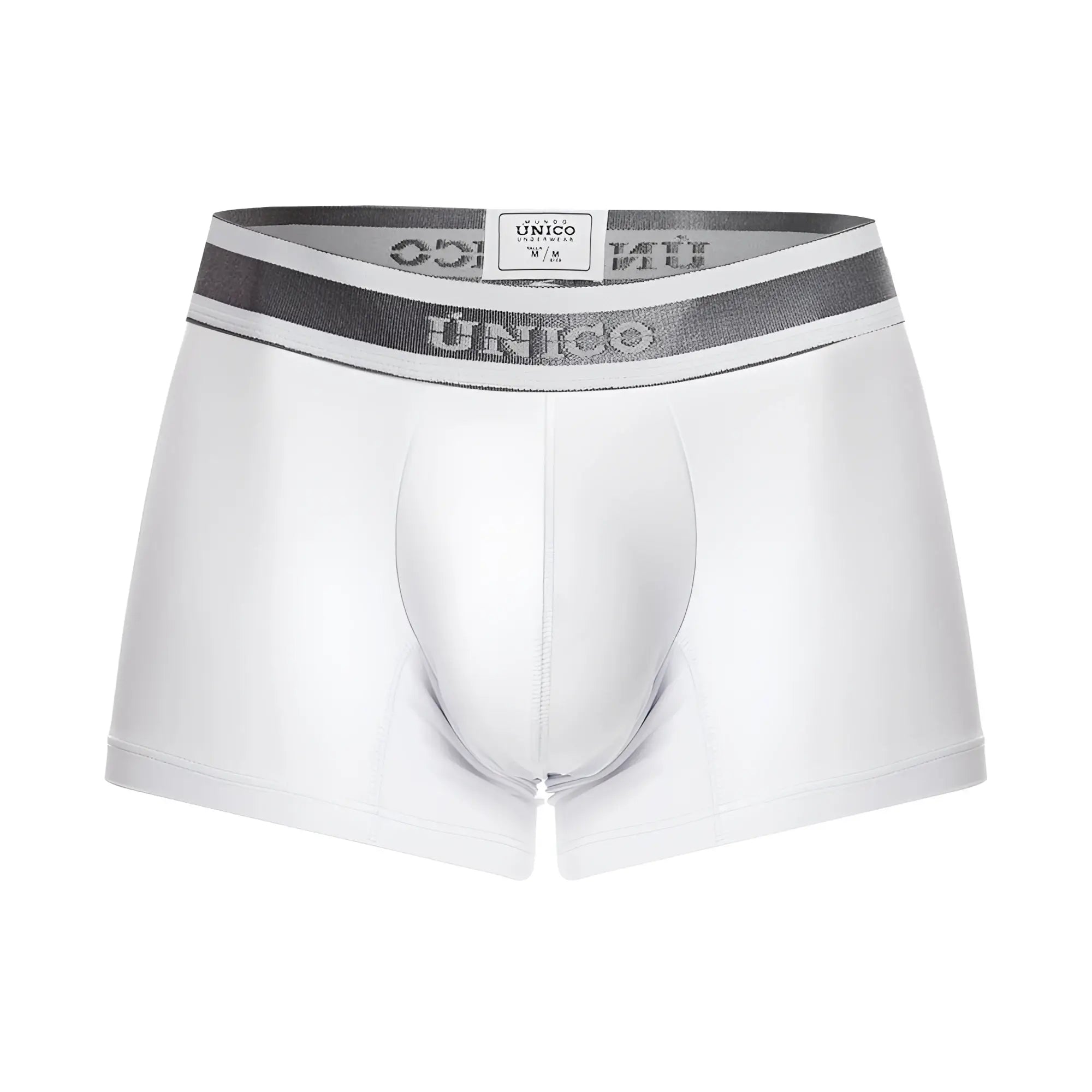 White unico men’s briefs with a silver-striped elastic waistband from Lustre A22 trunks color 00-white collection
