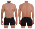 Black unico boxer briefs with white logo band in cotton blend designed for comfort and everyday wear