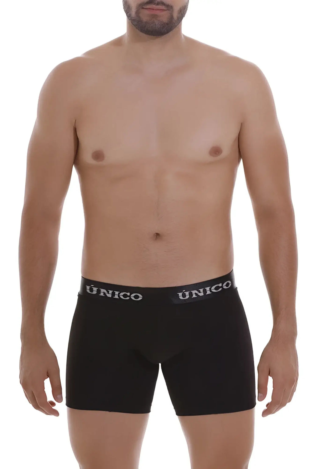 Black unico intenso a22 boxer briefs with white elastic waistband featuring brand name in color 99-black