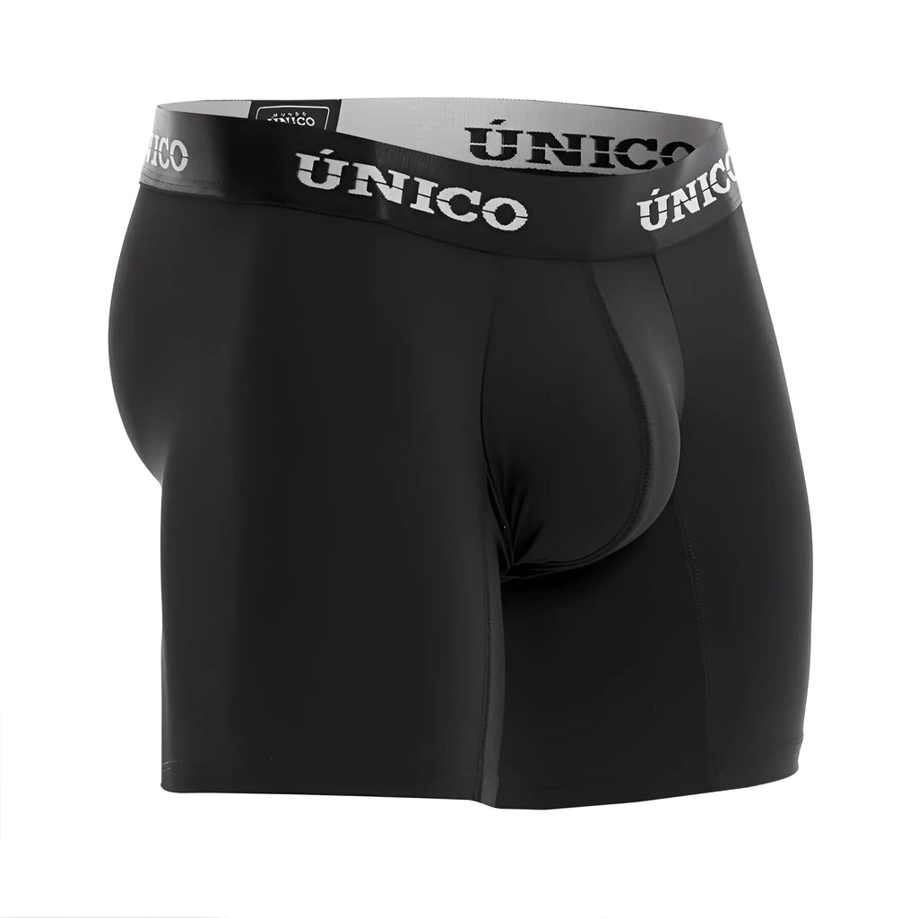 Black unico 22120100207 intenso m22 boxer briefs with gray waistband and white brand name lettering
