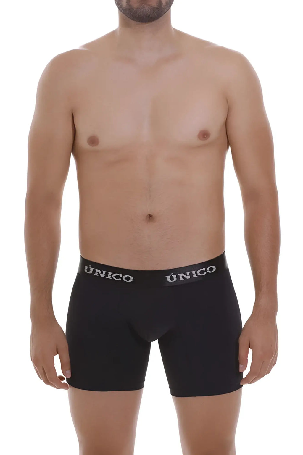 Black unico intenso m22 boxer briefs with white logo waistband in black designed for comfort and support