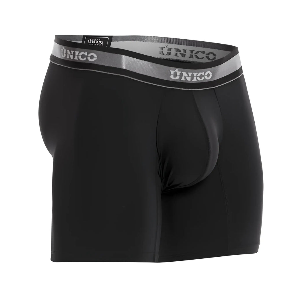 Black unico 22120100214 nebuloso m22 boxer briefs with gray elastic waistband and white brand name lettering
