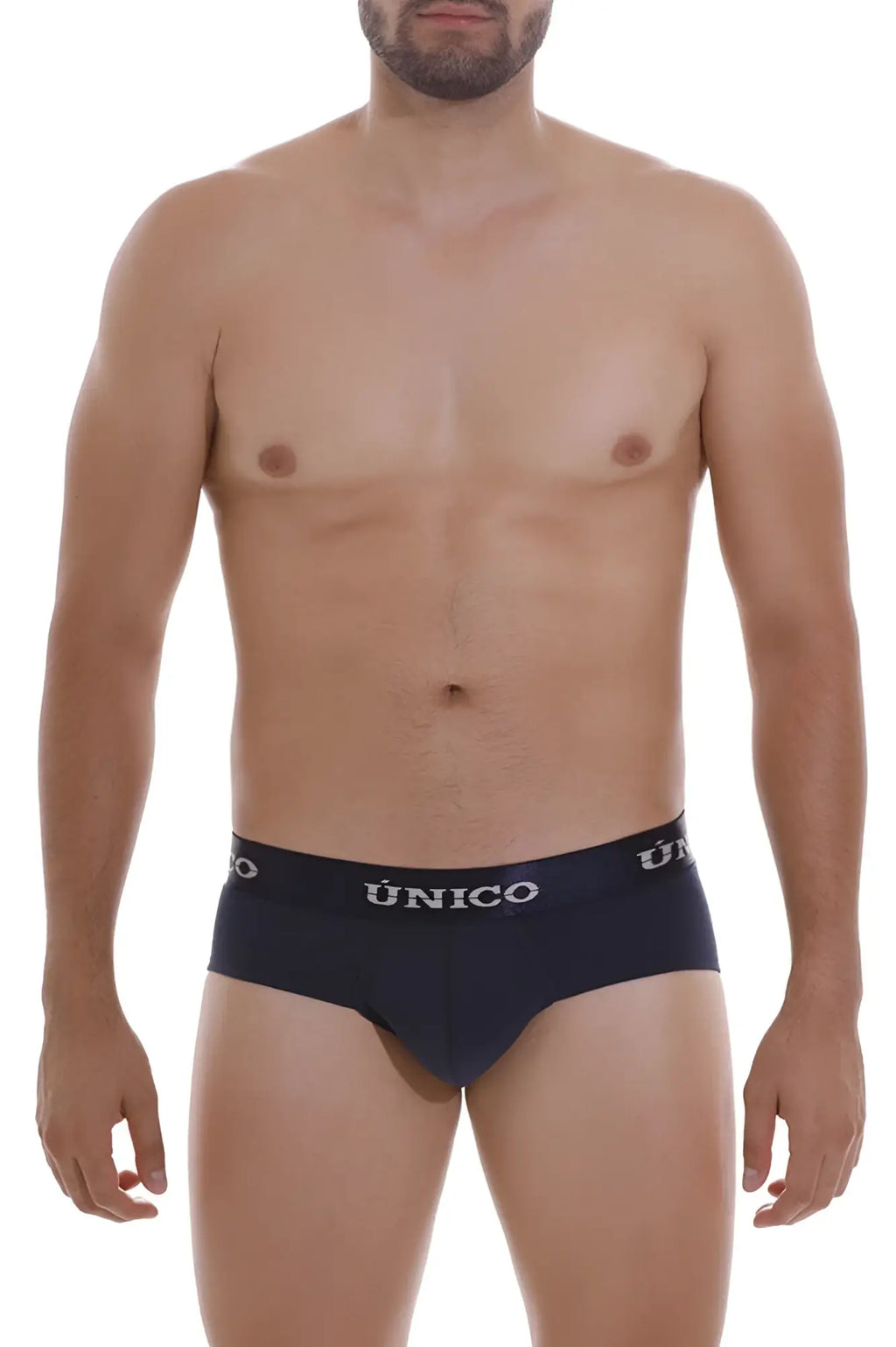 Black unico 22120201102 profundo a22 brief in dark blue with white logo band showing front side
