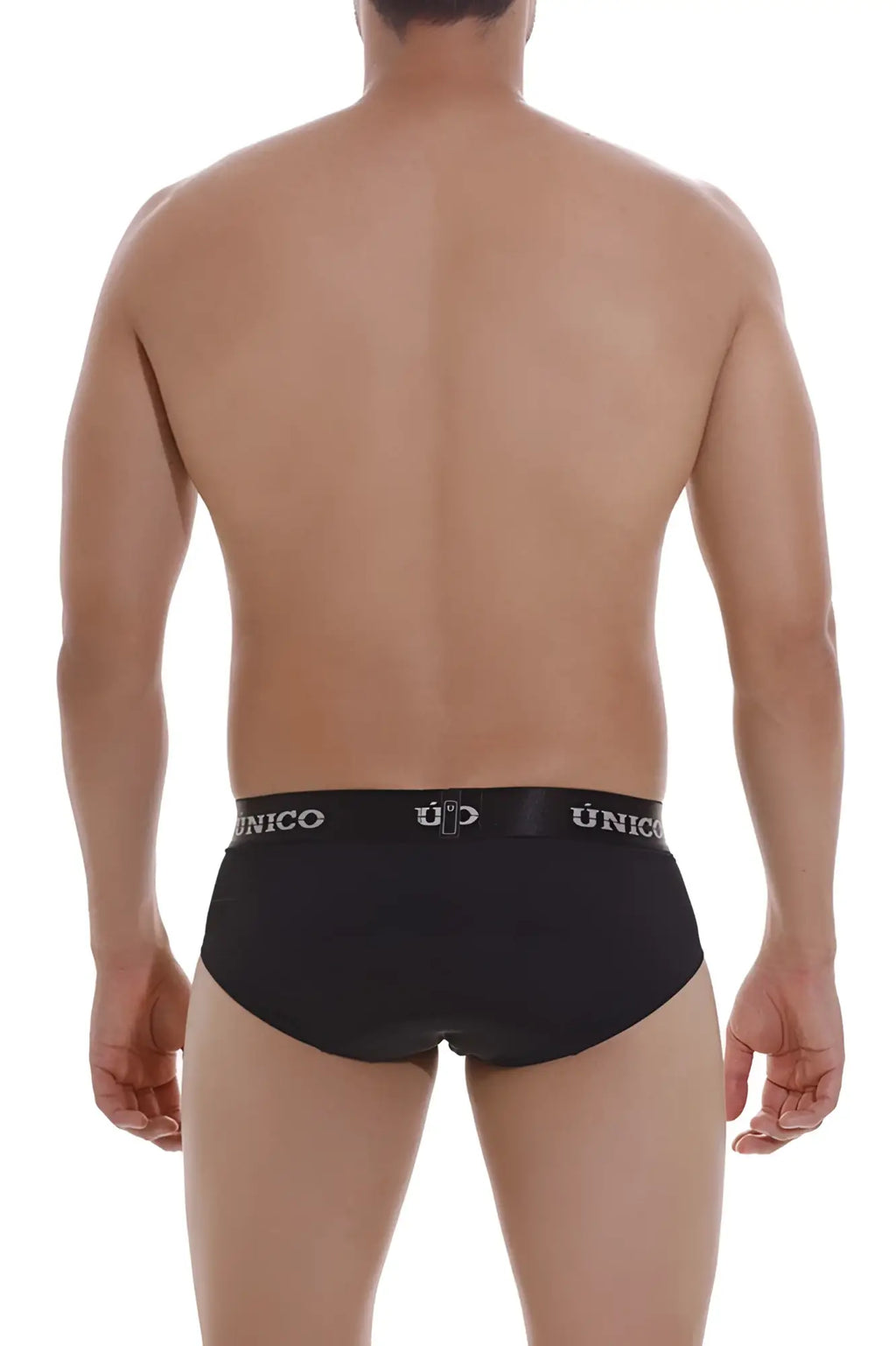 Black unico intenso briefs with white logo waistband designed for comfortable everyday wear in color 99-black
