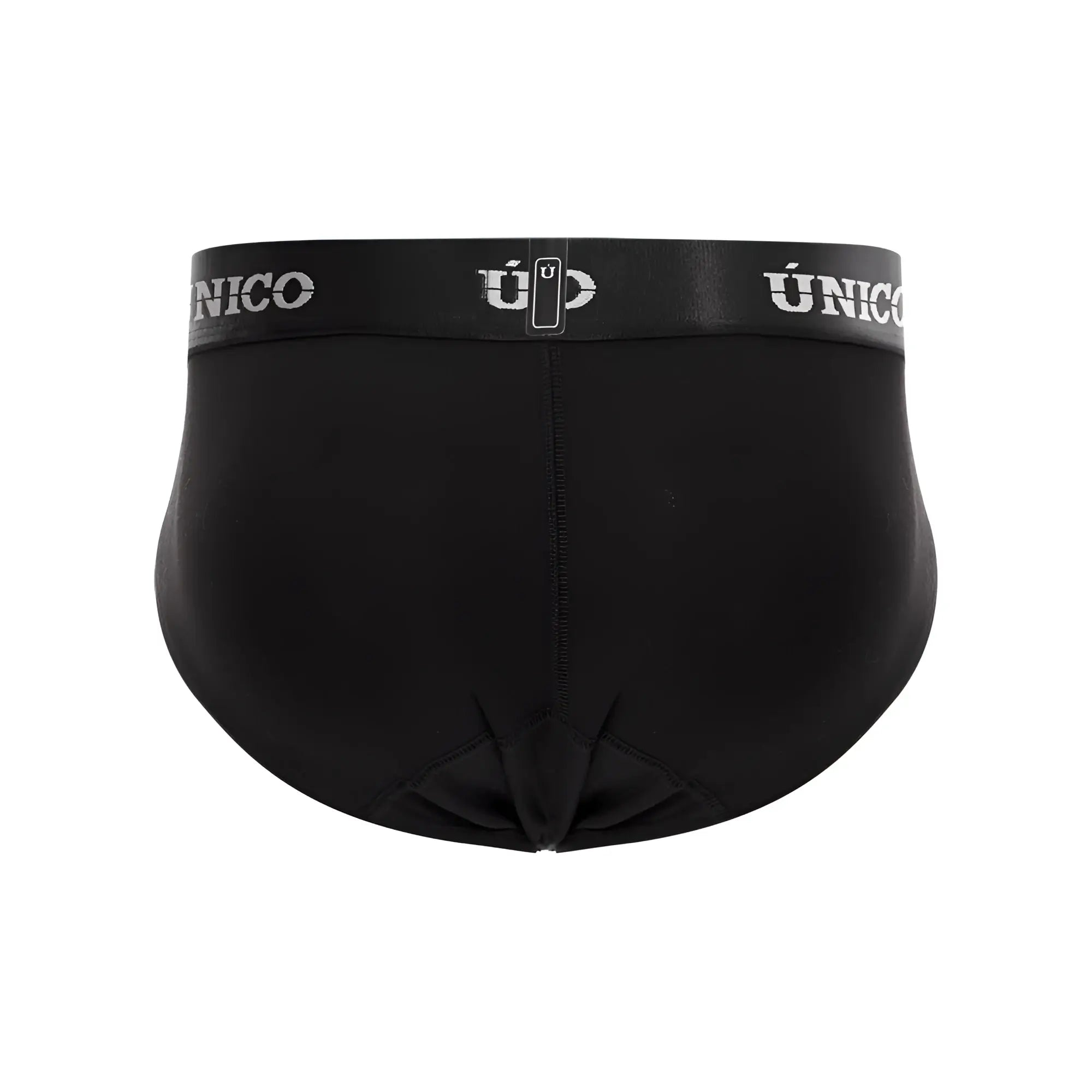 Black unico 22120201103 intenso a22 briefs with elastic waistband featuring white brand logo in color 99 black
