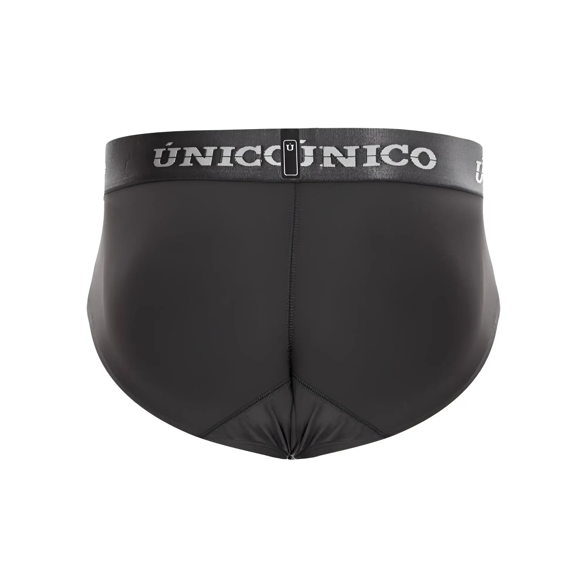 Black unico 22120201108 asfalto m22 briefs with textured waistband and white brand logo in dark gray color