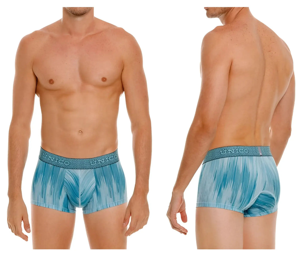 Unico 24080100112 hilada trunks color 43-blue men’s boxer briefs with blue pattern and textured waistband