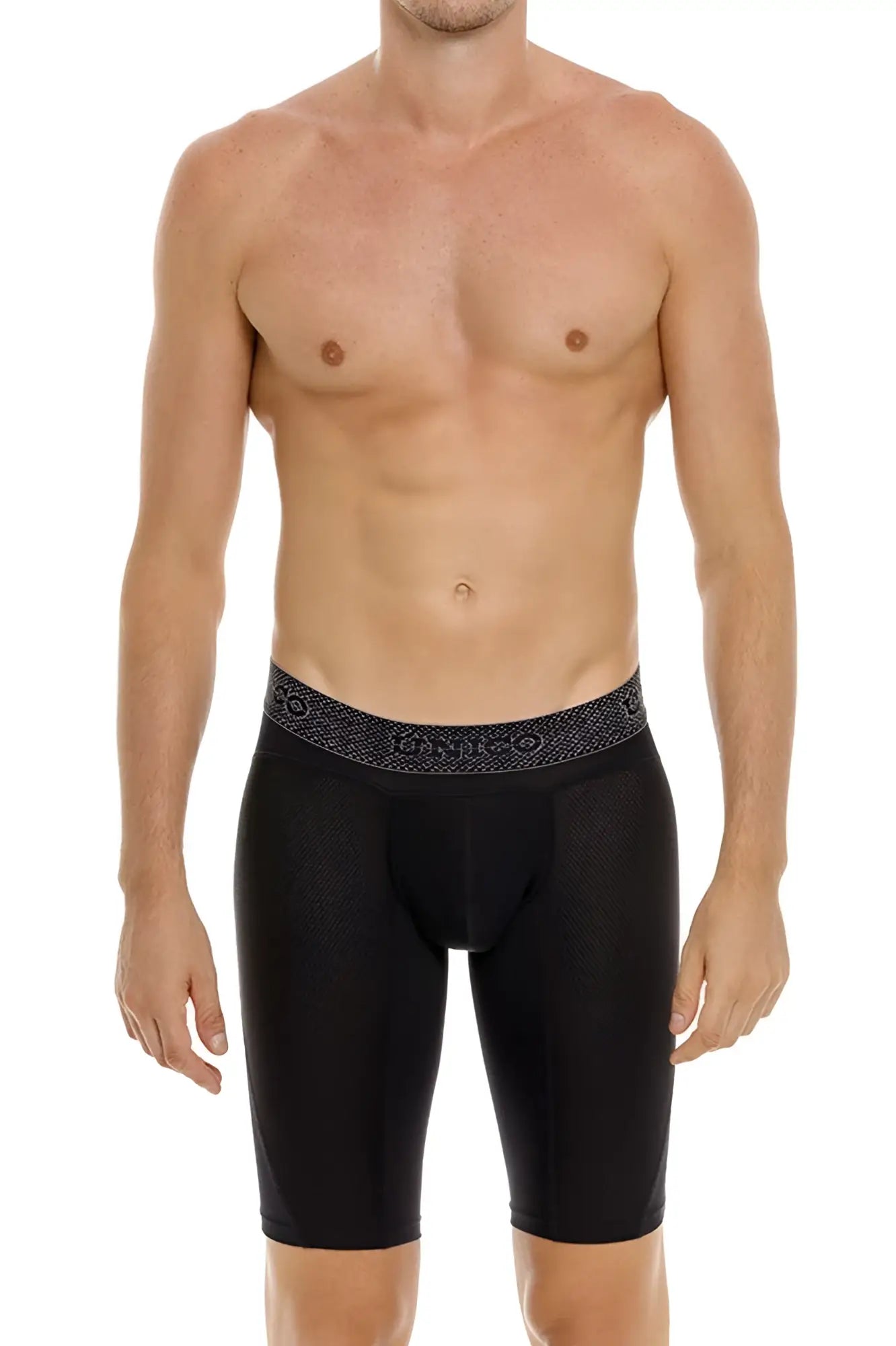 Black unisex Ardid boxer briefs with dri-fit compression fabric and patterned waistband Color 99-Black
