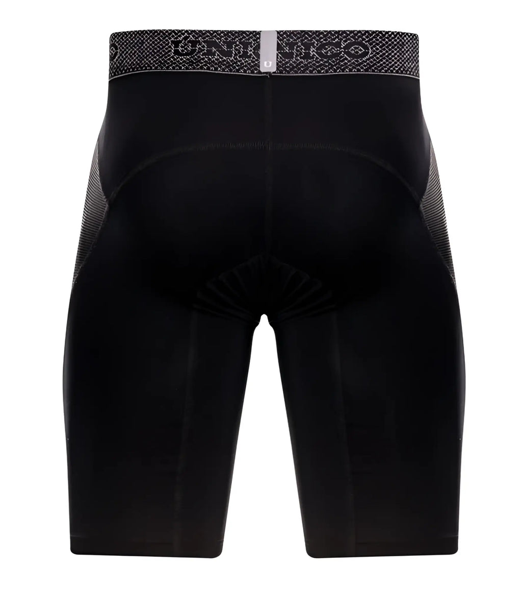 Black unihoc unico 24080100322 ardid boxer briefs with textured gray waistband and brand logo in color 99-black