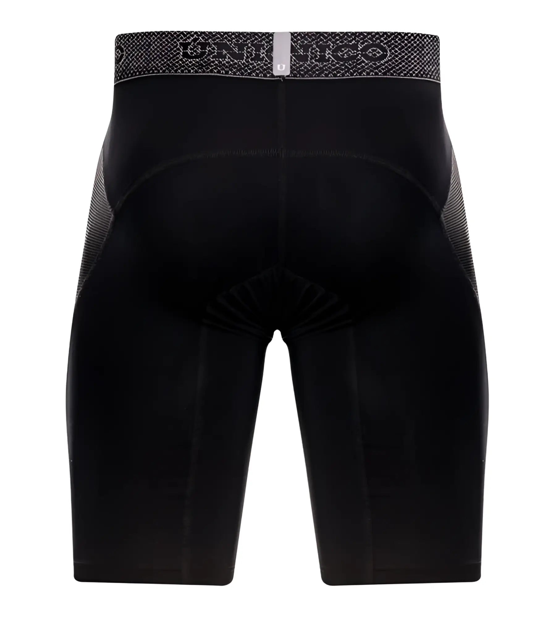 Black unihoc unico 24080100322 ardid boxer briefs with textured gray waistband and brand logo in color 99-black