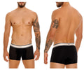 Unico tamiz trunks black mesh boxer briefs with white and gray elastic waistband front view