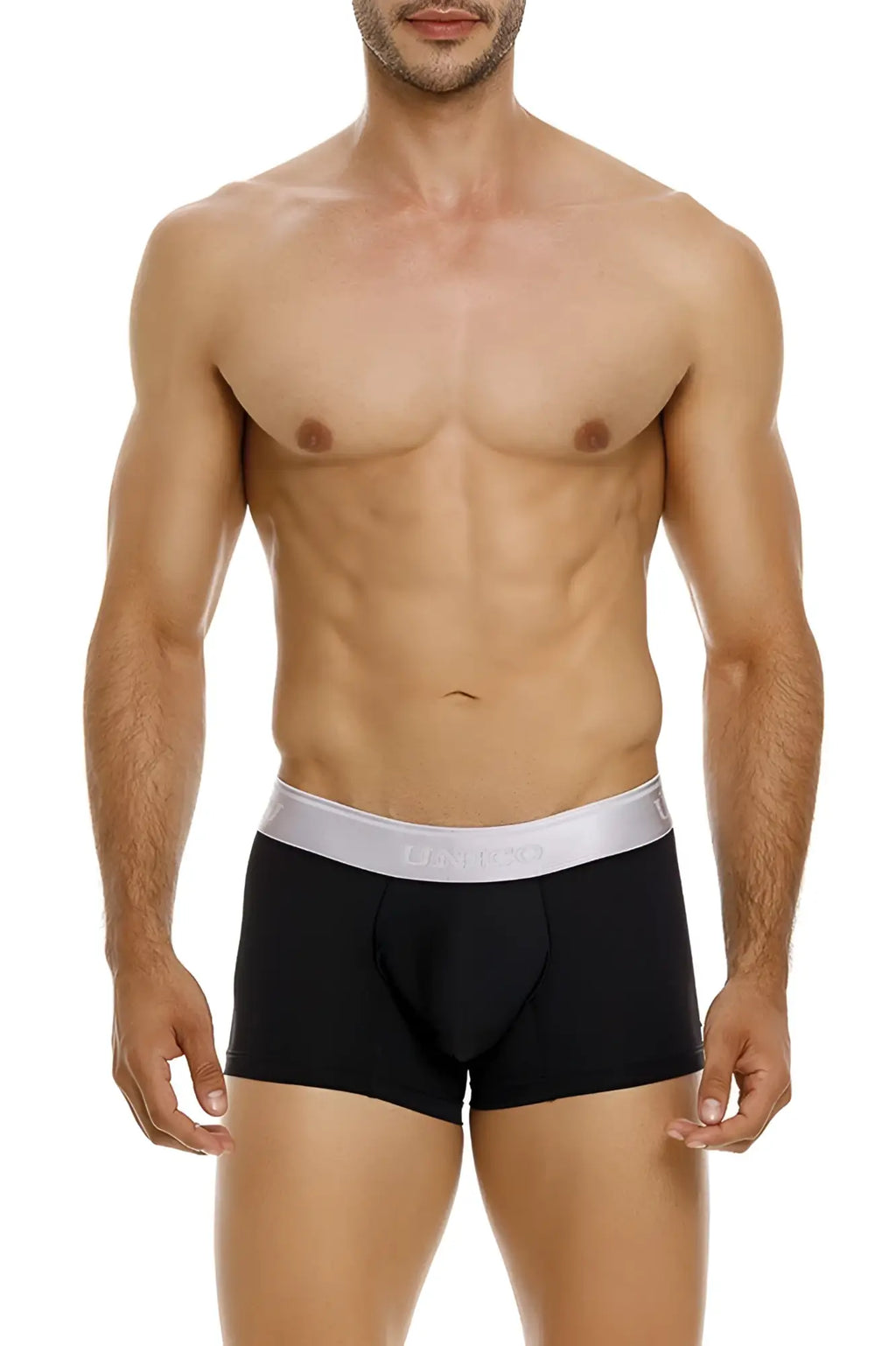 Black calvin klein unico 24110100109 argento trunks in black with white elastic waistband boxer briefs