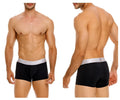 Black men’s briefs unico 24110100109 argento trunks color 99-black with silver waistband and marcos branding