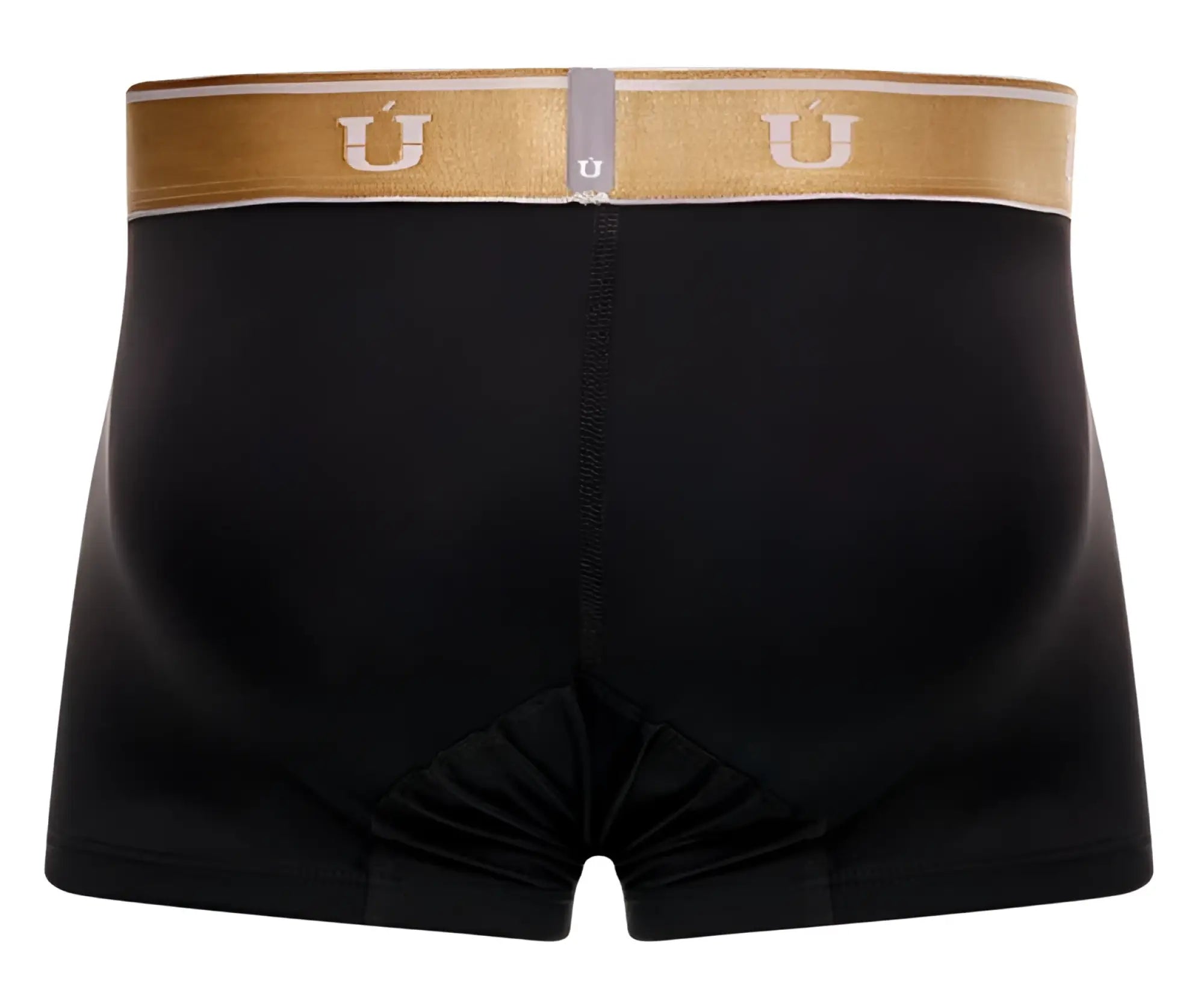Black unico 24110100110 lingote trunks briefs with gold waistband and white ú logo in color 99 black