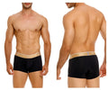 Black men’s briefs with a gold elastic waistband featuring the unico logo in color 99 black model 24110100110