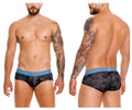 Unico epitome briefs in black feature a blue patterned textured woven design for men’s comfortable underwear