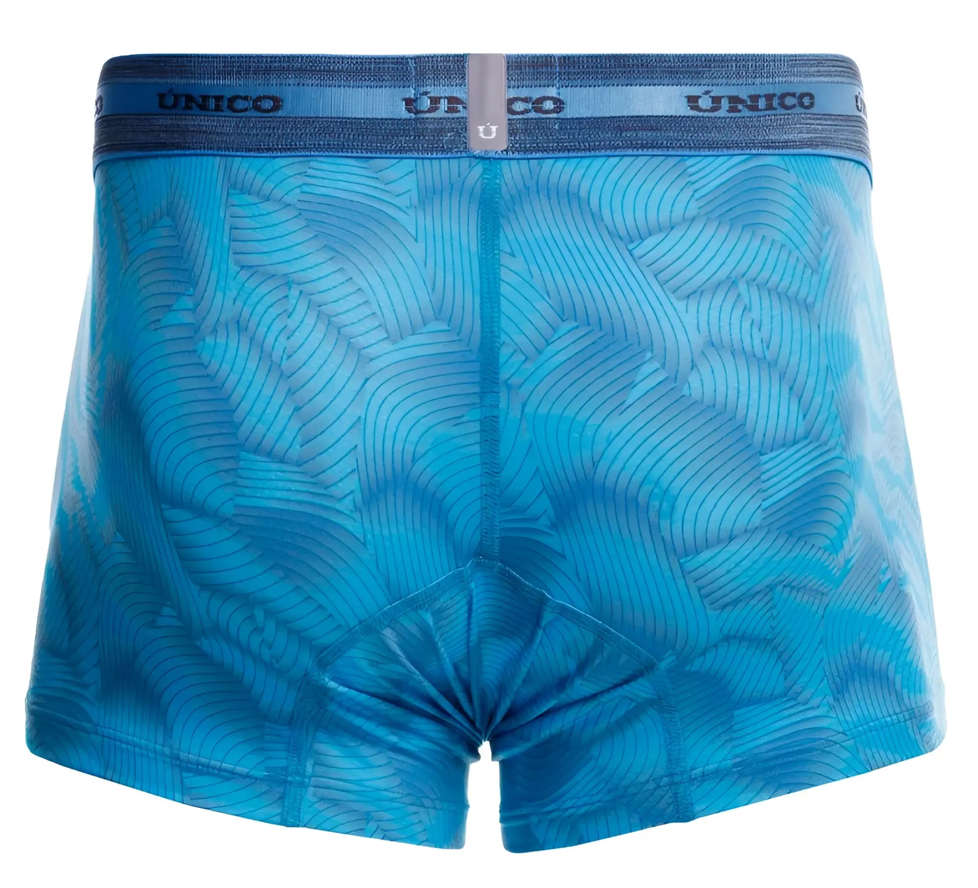 Blue patterned unico 25040100101 estraza men’s boxer briefs with subtle leaf design and elastic waistband color 46-blue
