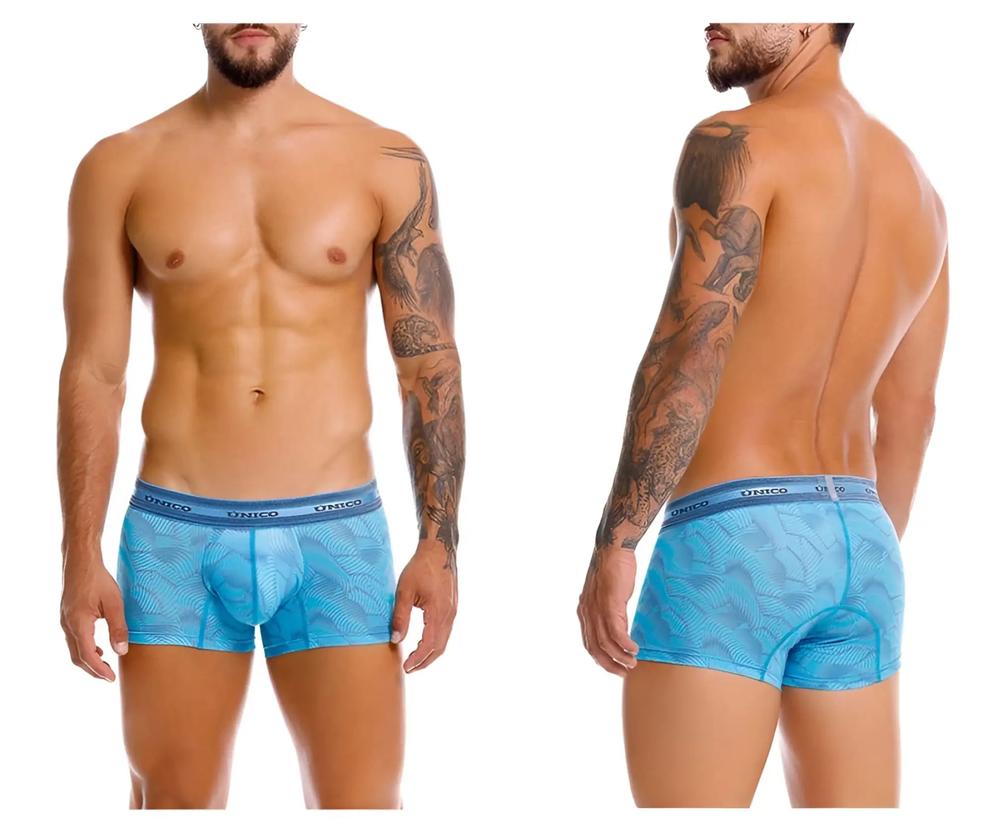 Unico 25040100101 Estraza trunks blue patterned men’s boxer briefs made from breathable fabric for comfort