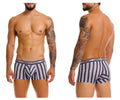 Unico 25040100118 tricotosa trunks mens briefs with black and white zigzag pattern made of tricot fabric