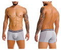 Gray unico men’s boxer briefs with supportive design and mesh paneling in color 59 gray for comfortable wear